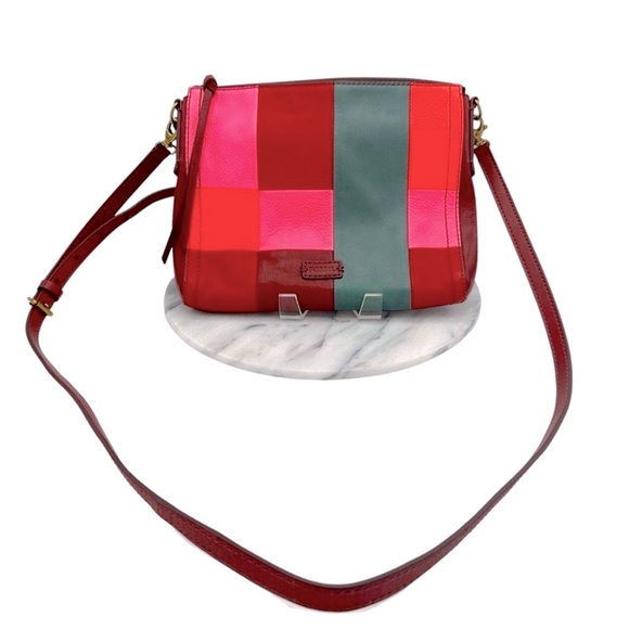 Fossil Multi‎ Leather Square Patch Clutch Crossbody Handbag - Picture 3 of 15